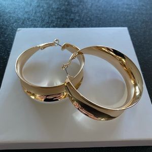 Bohemian gold tone hoop earrings